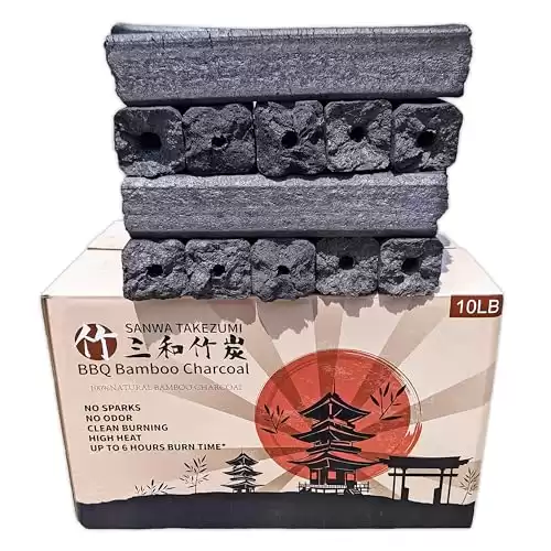 BBQ Bamboo Charcoal,Premium BBQ Experience,100% Natural,Chemical-Free,Smokeless Bamboo Charcoal,Up to 7 Hours of Continuous Use,Long-Lasting Charcoal Fuel,10-Pound Packaging