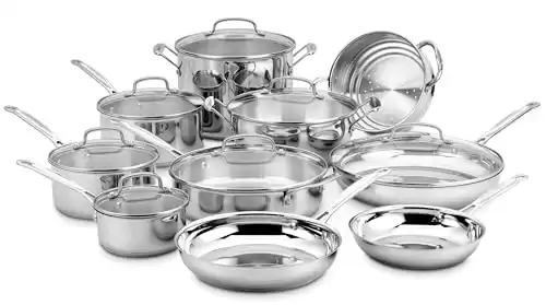 Cuisinart 17-Piece Cookware Set, Chef's Classic Steel Collection 77-17N