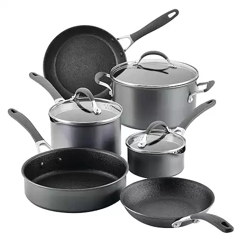 Circulon A1 Series with ScratchDefense Technology Nonstick Induction Cookware/Pots and Pans Set, 9 Piece, Graphite